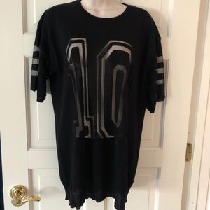 Black viscose football jersey sweater